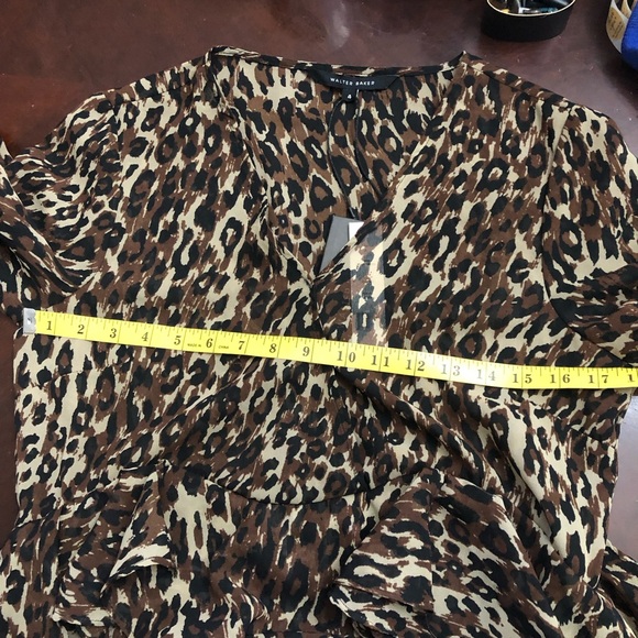 Walter Baker Adam Dress Size 4 Brown Tan Leopard Animal Print Elastic Waist - Picture 9 of 16